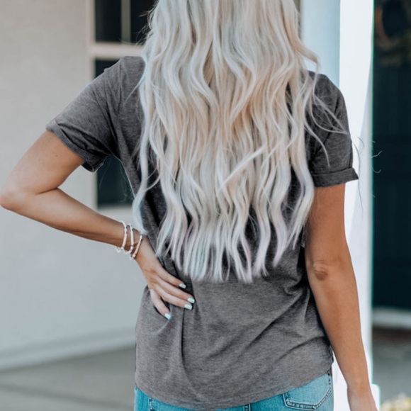 Grey Western Steer Skull Graphic Crew Neck Tee - Picture 2 of 3